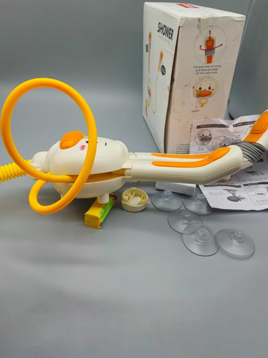 Електрически душ-играчка за баня с помпа, заек с вендузи и 2 душ глави