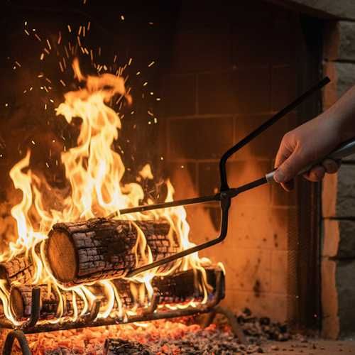 Комплект луксозни аксесоари за камина и печка на дърва-5в1 със стойка