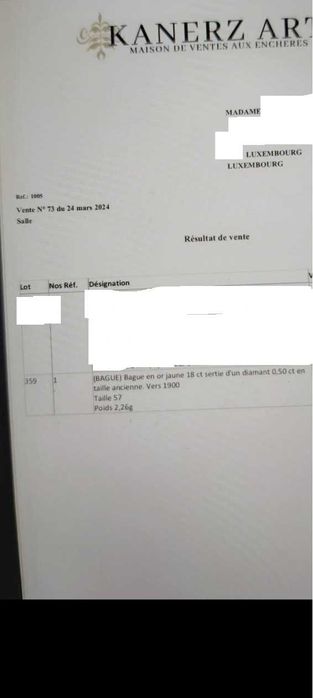 Inel logodna aur 18 carate, cu diamant 0,50 carate model vintage.