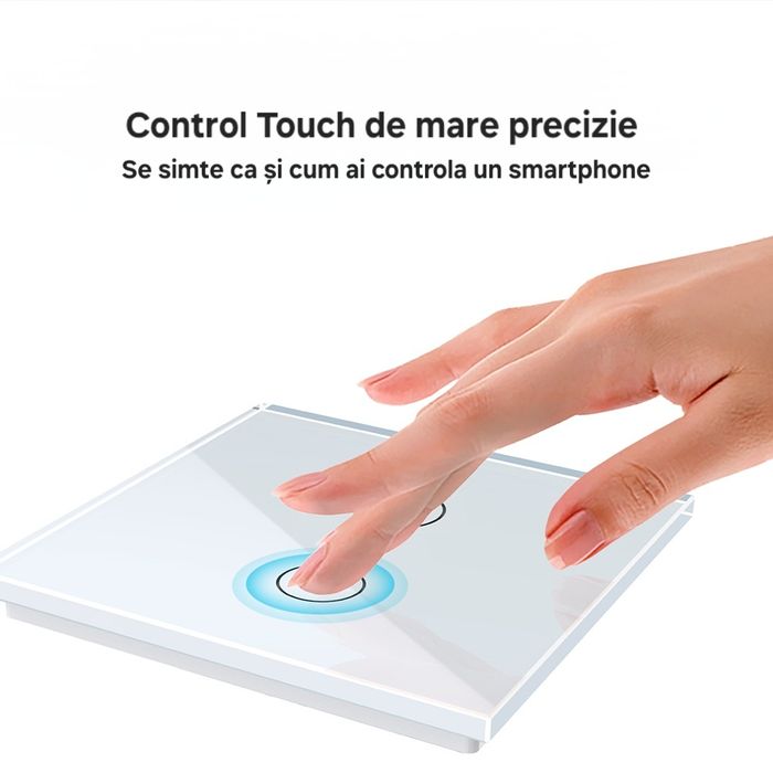 Întrerupător Touch Smart: o fază. Compatibil Alexa/Google.Control voce