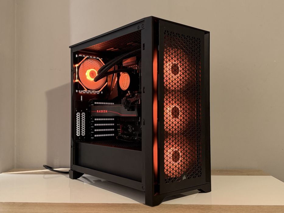 Геймърски компютър Ryzen 5 5600x, RX5700XT, 32GB, водно охлаждане