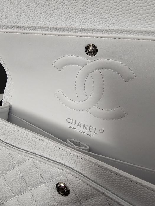 Geanta Chanel 23cm clasic, alb