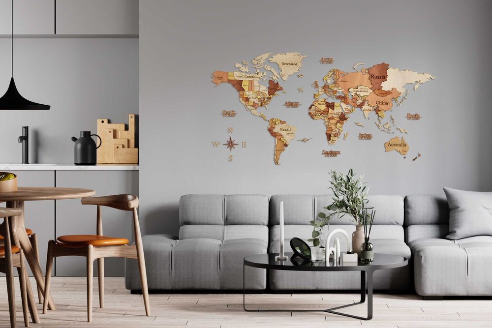 Дървена 3Д карта