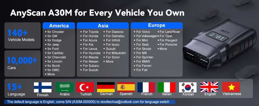 Диагностический сканер Xtool A30M v2.0