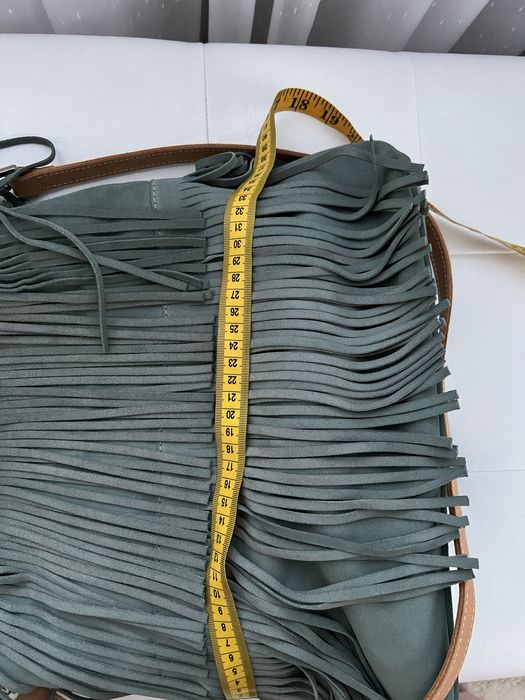 Чанта естествен велур и кожа