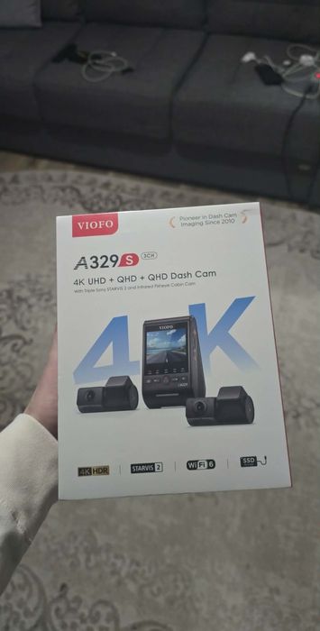 VIOFO A329S 3CH 4K + QHD – Dashcam Nouă, 2024, Sigilată