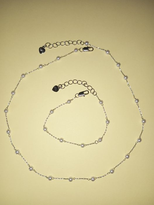 Set cercei și colier argint 925 cu perle