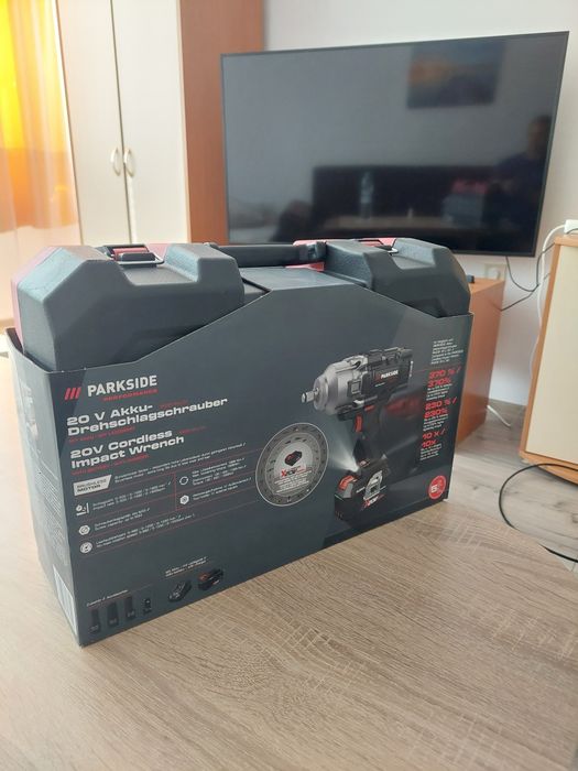 Най-мощният модел! Ударен гайковерт Parkside Performance 20V PASSP 20-Li C4 (Комплект с Батерия и Зарядно)