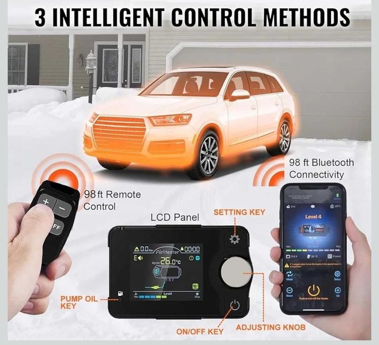 Webasto 12V 24V 8kw + bluetooth STANIS Sirocou Portabil auto  Vevor