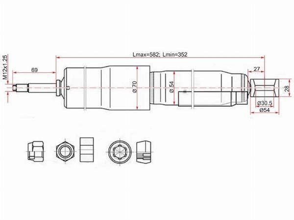 Амортизатор задний  Toyota Land cruiser