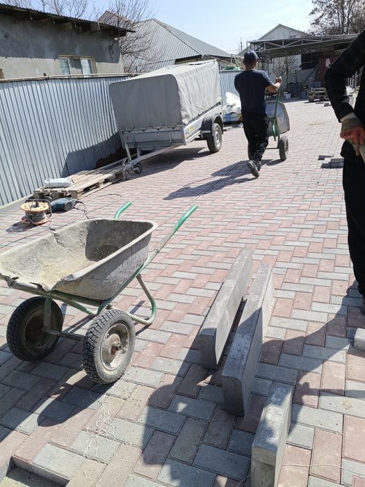 Укладка брусчатка установка Бардюр,поребрик Арыков