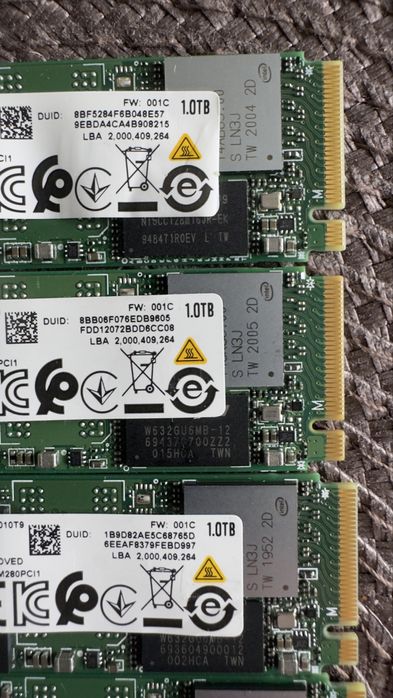 SSD Intel 1TB 512GB NVMe m2.2280