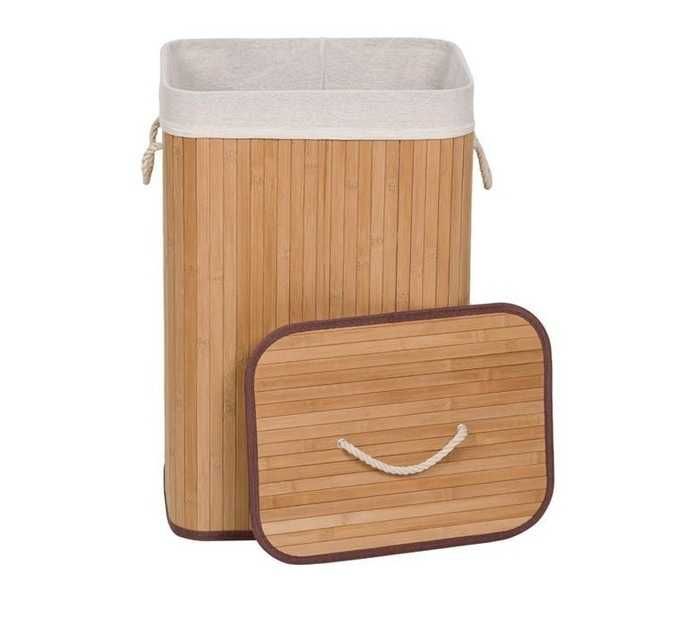 Кош с капак, бамбуково кошче за пране с капак, 40x30x60 см