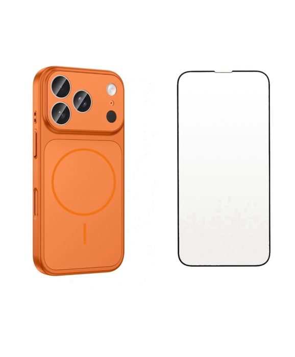 Husa Magsafe Glass Seria 17 + Folie Sticla Iphone 16/16 PRO/16 PRO MAX