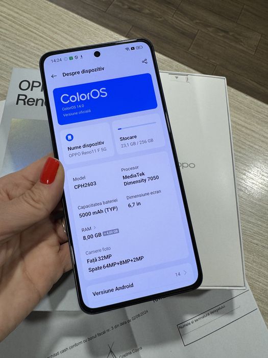 OPPO Reno11 F, 256GB, 8GB RAM, 5G, Palm Green, NOU!