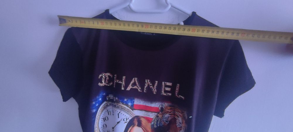 tricou dama M cu cristale si imagine ca nou