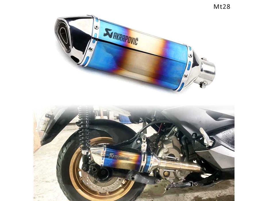 Evacuare AKRAPOVIC, toba sport pentru motocicleta 370 mm, multicolor