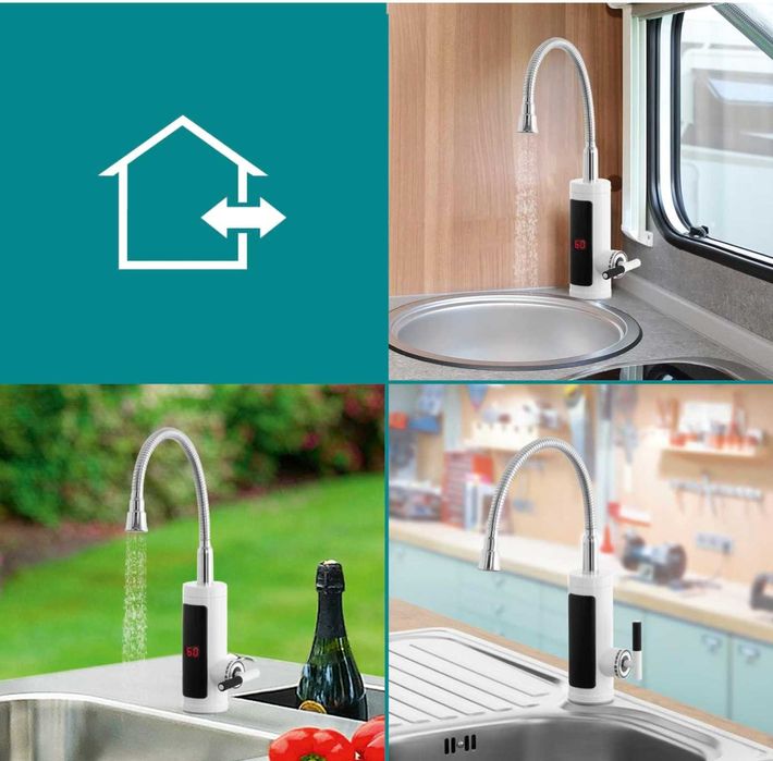 Смесител за топла и студена вода с проточен бойлер