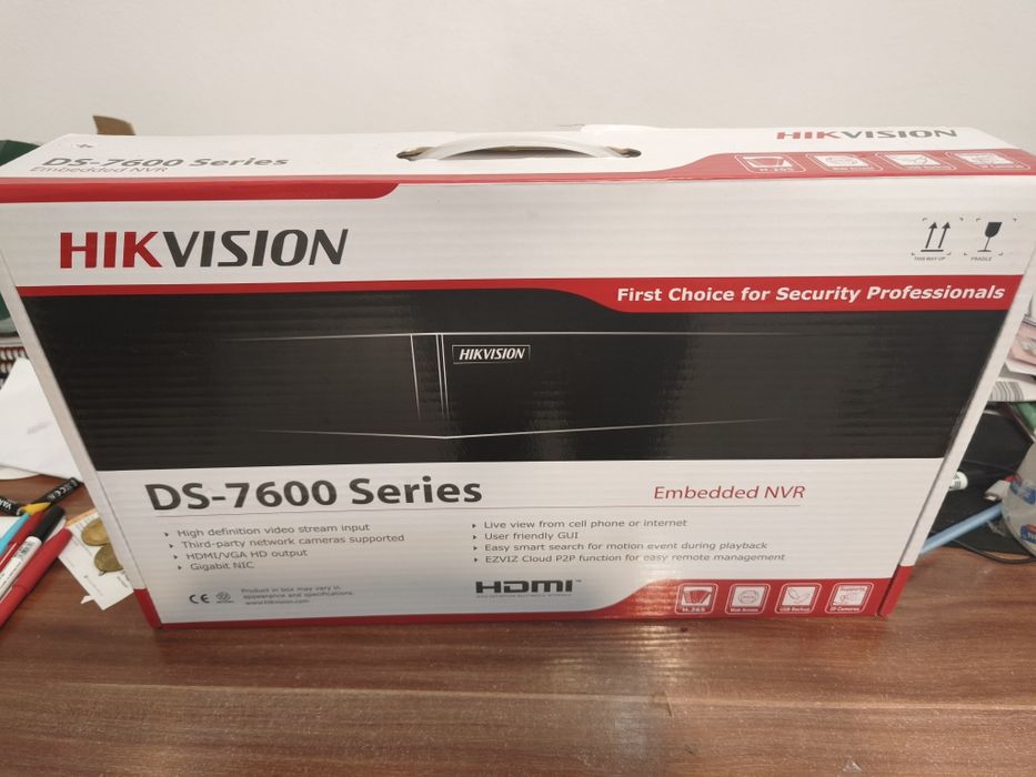 NVR 4 canale POE Hikvision DS-7604NI-K1/4P, 8MP, 4xPoE