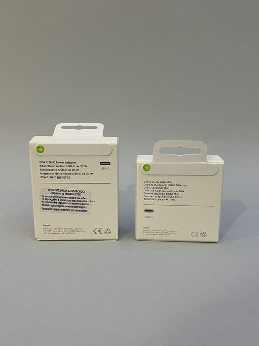 Ново Зарядно за iPhone Apple – адаптер 20W и кабел USB-C към USB-C