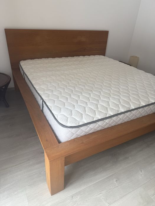 Pat Stejar masiv RONEX 180x 200 saltea Mobexpert 30 cm inclusa