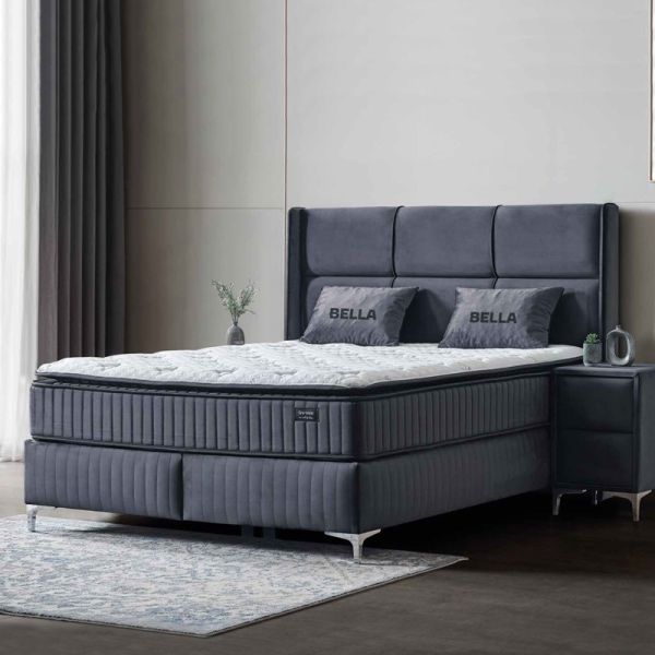 Тапицирана спалня с матрак BELLA 160 x 200 - графит 29