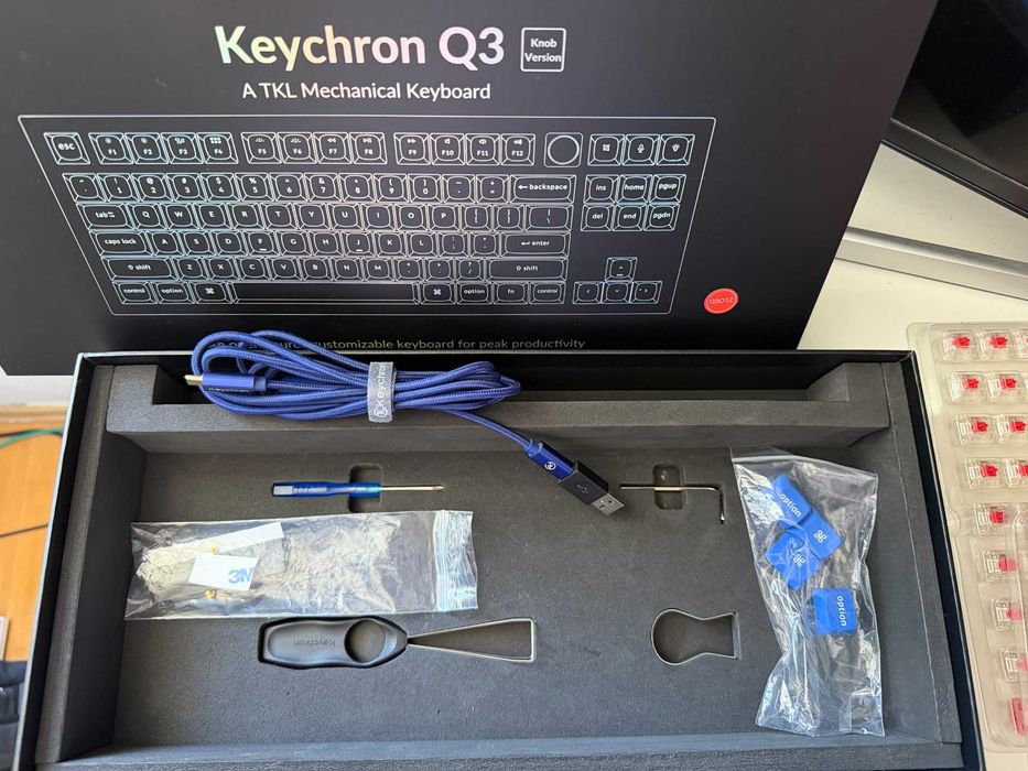Tastatura mecanica Keychron Q3 QMK Aluminium Knob Navy Blue ANSI