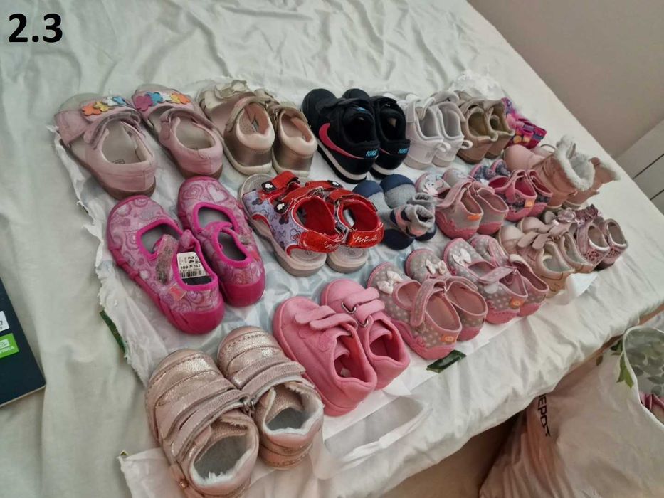 33 бр. Евтини и Запазени Детски обувки за момиче до 25 номер