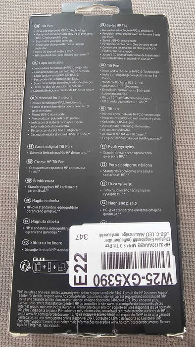 Stylus reincarcabil HP MPP 2.0 Tilt Pen, Negru