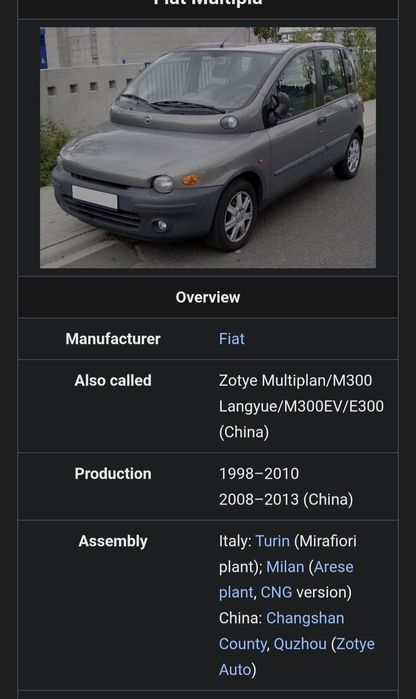 Ляв L стоп за Фиат Мултипла/Fiat Multipla  1998-2004
