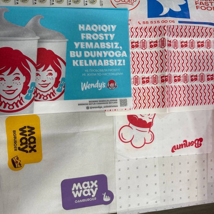 Упаковка для ресторанов и фаст-фуда от производителя , пергамент листы