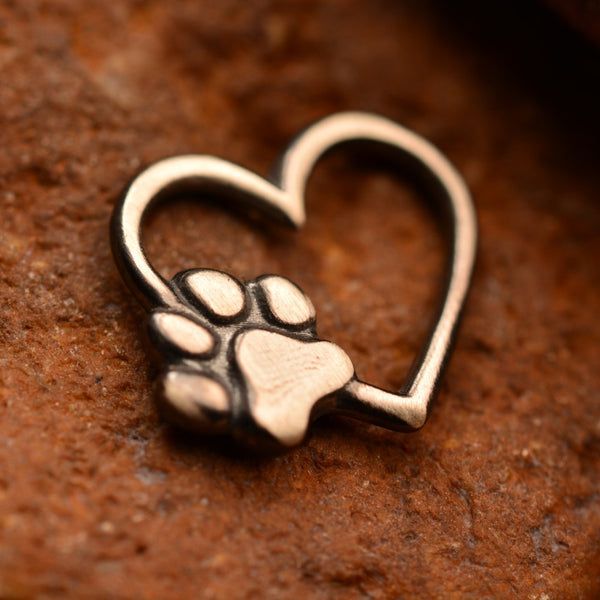 Сребърен медальон 925 Сърце и лапичка – символ на обичта към животните