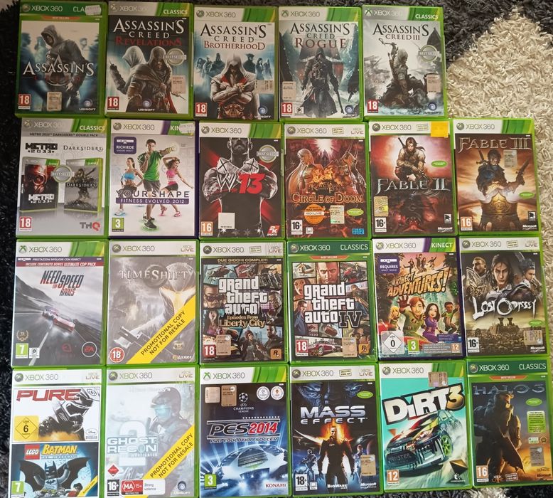 Xbox 360 4gb slim full box cu 21 de jocuri originale