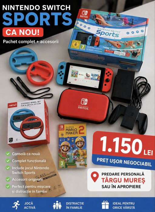 Nintendo Switch Sports - ca Nou + accesorii