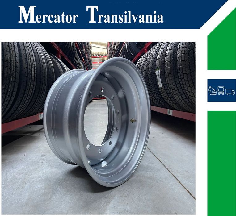 Janta NOUA  Otel 14.00X22.5 Akojant 10 prezoane, 105 mm intre prezoane, fiu 280 mm, flansa interioara Valva exterioara Toate Pozitiile