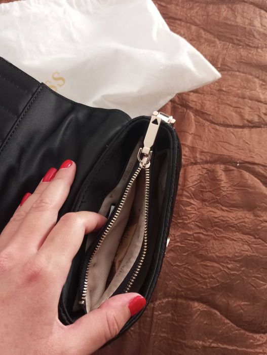 Guess Оригинална черна дамска чанта супер луксозна от Guess