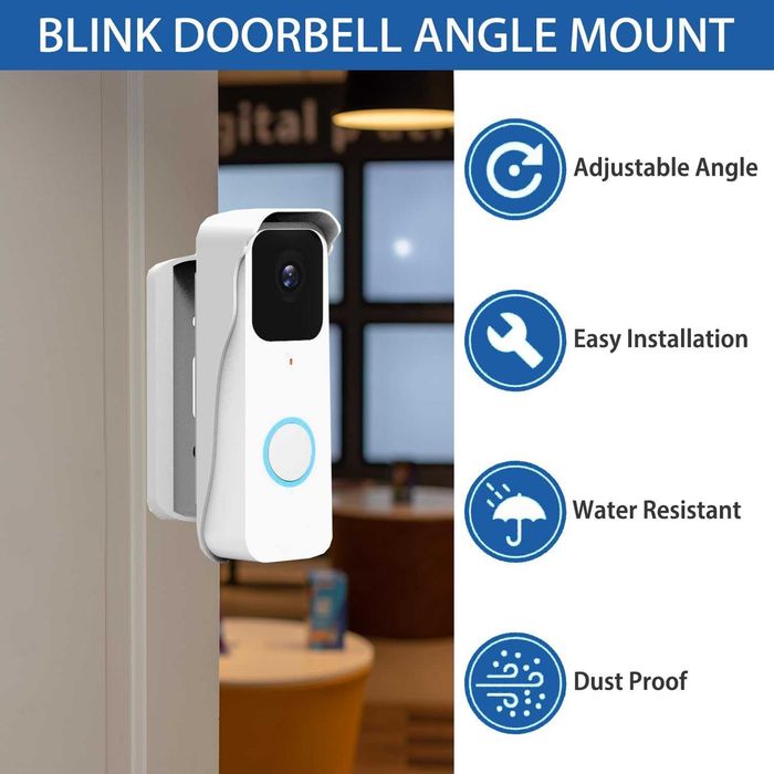 Vand Sonerie video Blink Doorbell HD culoare ALB + suport cu unghi reglabil