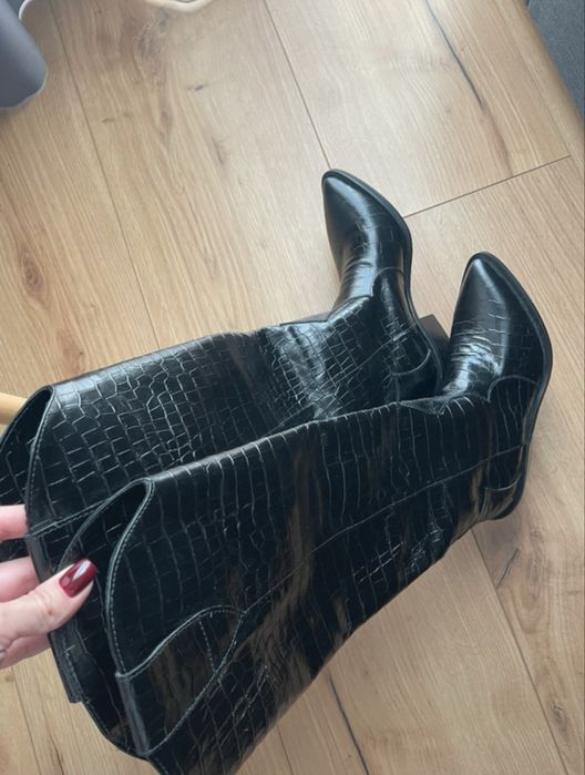 Cizme stil cowboy negre