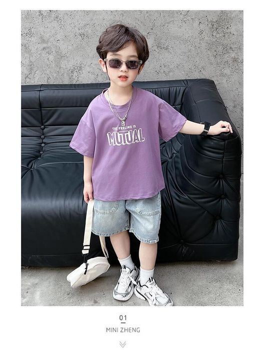 Стильный и удобный детский костюм из чистого хлопка, сделанный в Китае