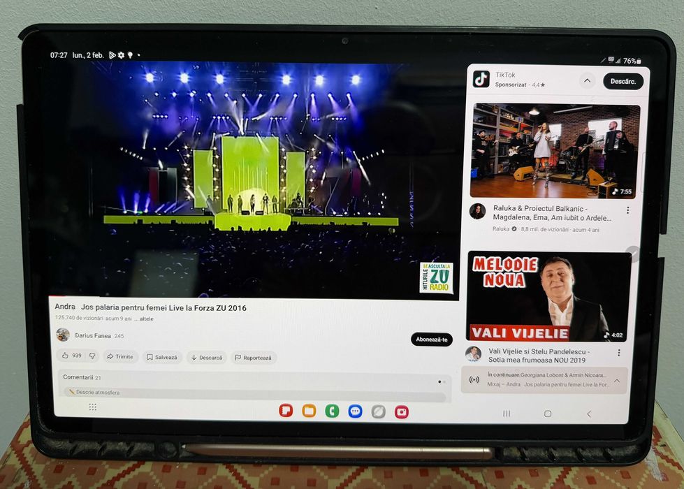 tableta samsung tab s7 plus 128 gb sim stare perfecta baterie 2 zile