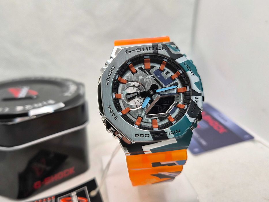 Ceas Sport Barbati Casio g shock GA2100SS METAL Limited Edition orange. Nou,Garantie 2 ani