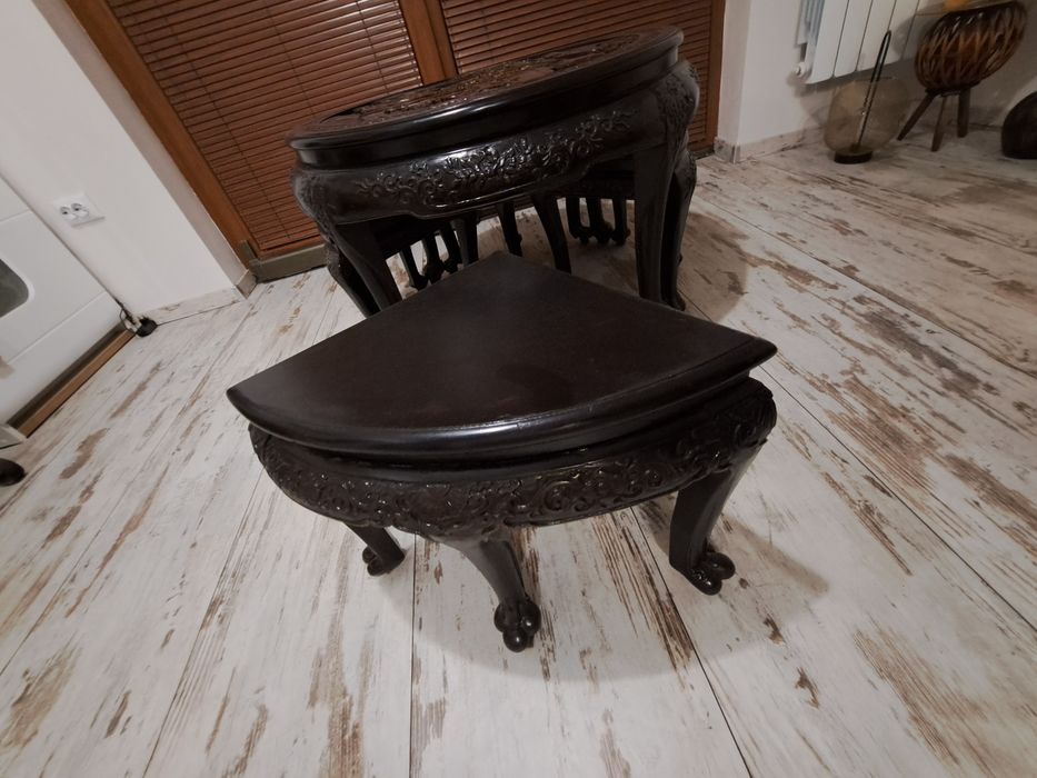 Уникална старинна китайска маса с четири стола