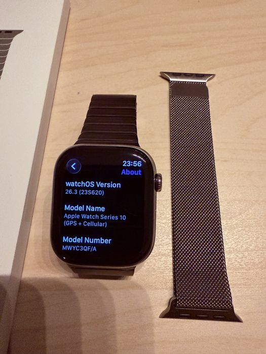 Apple watch 10 titanium cellular de 46 impecabil 100% stare baterie impecabil