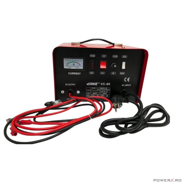 Redresor, incarcator baterii, incarcare rapida, 12-24V, 30 A, Verke