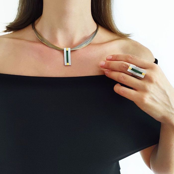 set designer Germania, platina, aur 18k, turmaline