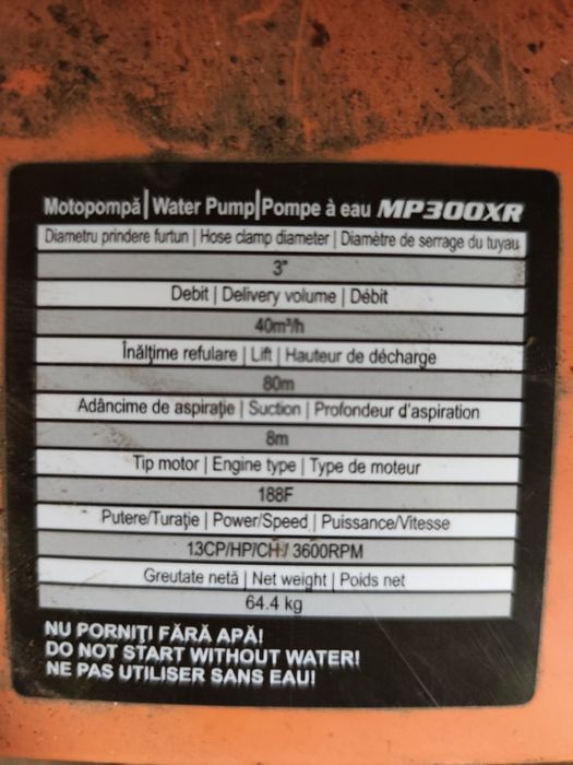 Motopompa ruris 13 cai