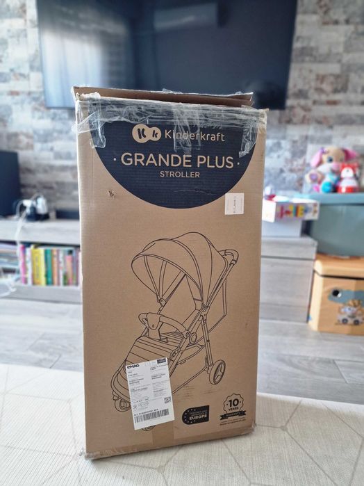 Бебешка количка KinderKraft - Grande plus, сива