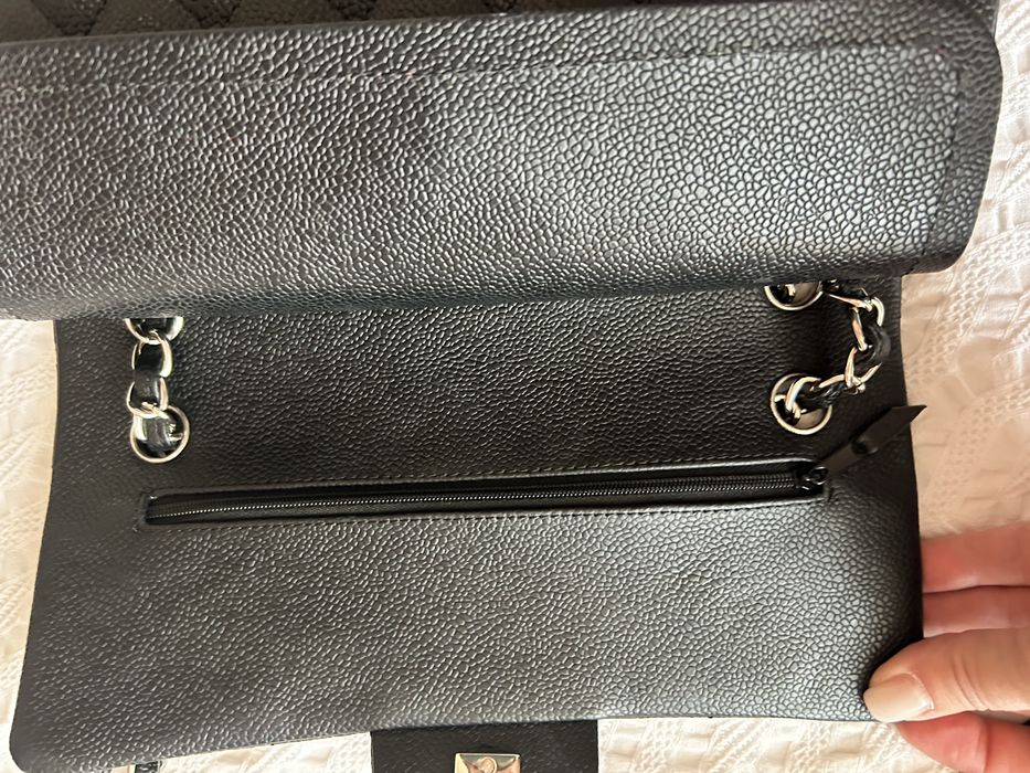 Geanta Chanel caviar, negru 25 cm