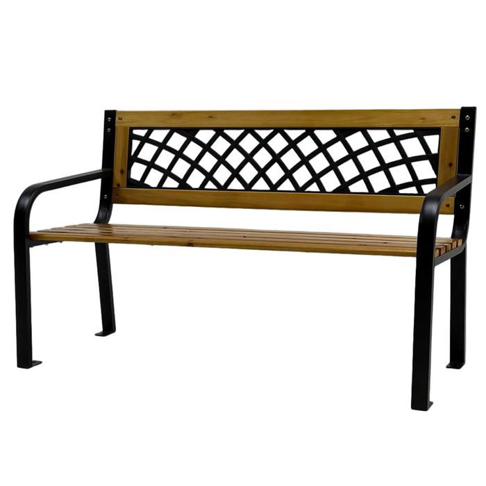 Bancă  de grădină LUNA  din lemn/oțel/PVC - 118x52x73 cm