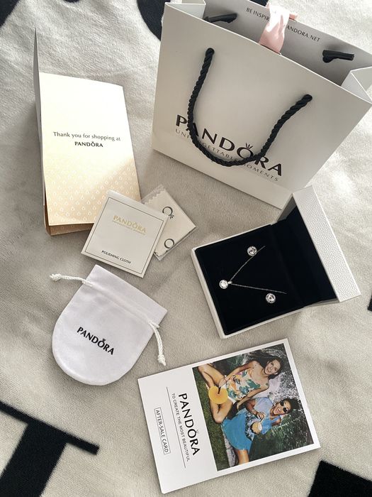 Цепь набор с серьгами pandora